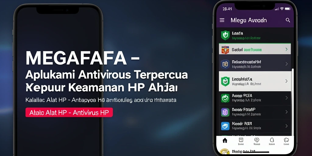 Tampilan antarmuka aplikasi MEGAFAFA dengan fitur antivirus terintegrasi.