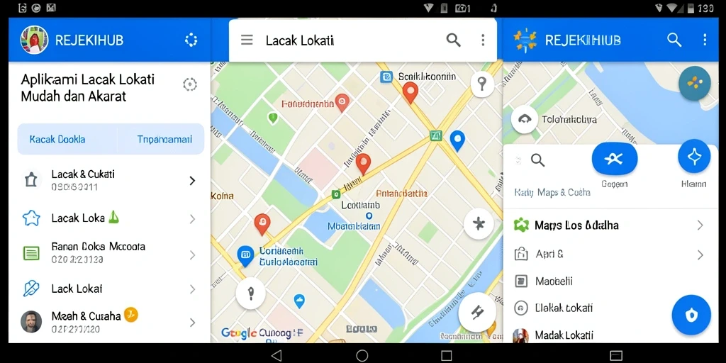 Antarmuka REJEKIHUB yang intuitif untuk pelacakan lokasi.