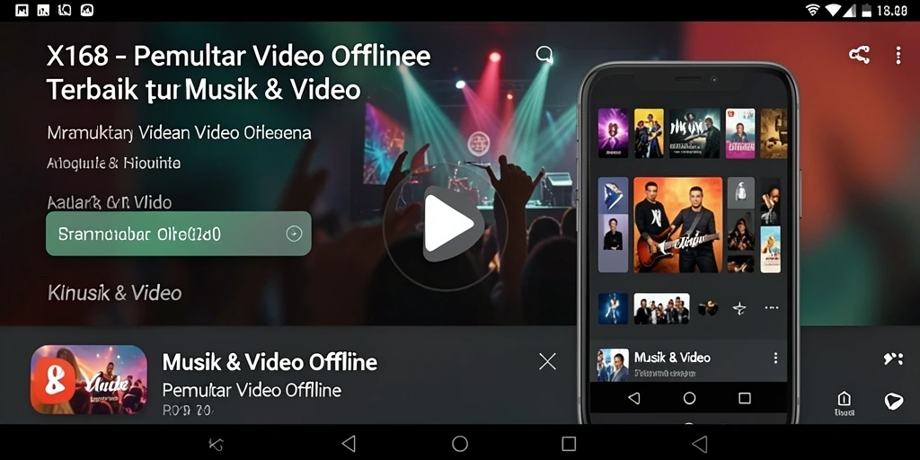 Antarmuka aplikasi X168 yang intuitif dan menarik untuk Pemutar Video Offline.