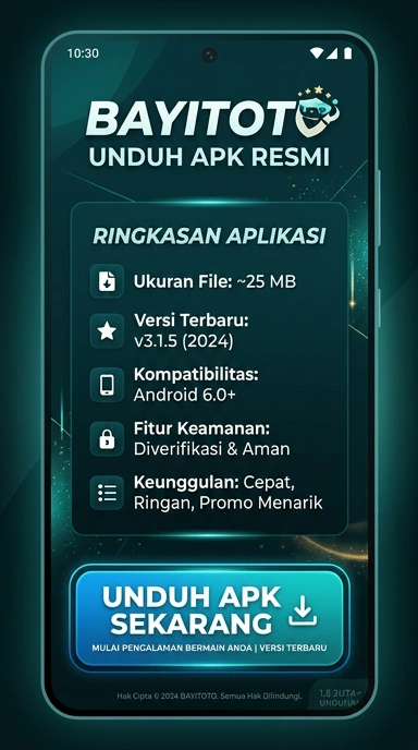 Tampilan halaman APK bayitoto